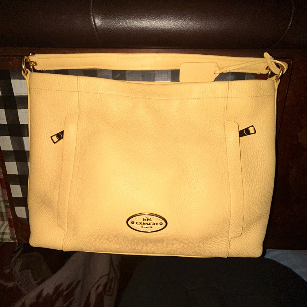 Authentic coach hobo, yellow bag, purse